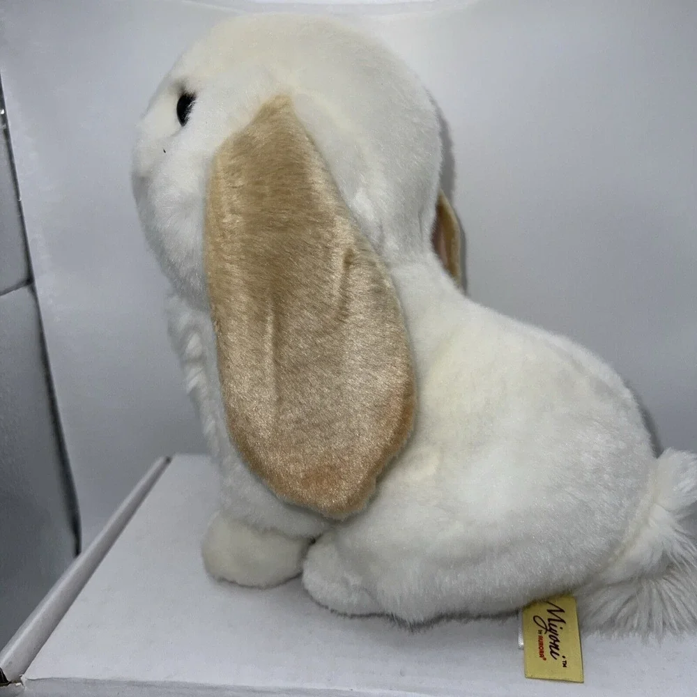 Aurora‎ Miyoni Lop Eared Bunny Rabbit Plush Stuff Toy Cream w/Tan Ears